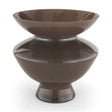 Bruna Wide Mouth Geometric Brown Glass Vase by Mercana at Eve Furniture
