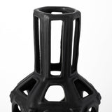 Brunel Large Black Drum-Shaped Ceramic Vase by Mercana at Eve Furniture