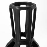 Brunel Small Black Drum-Shaped Ceramic Vase by Mercana at Eve Furniture
