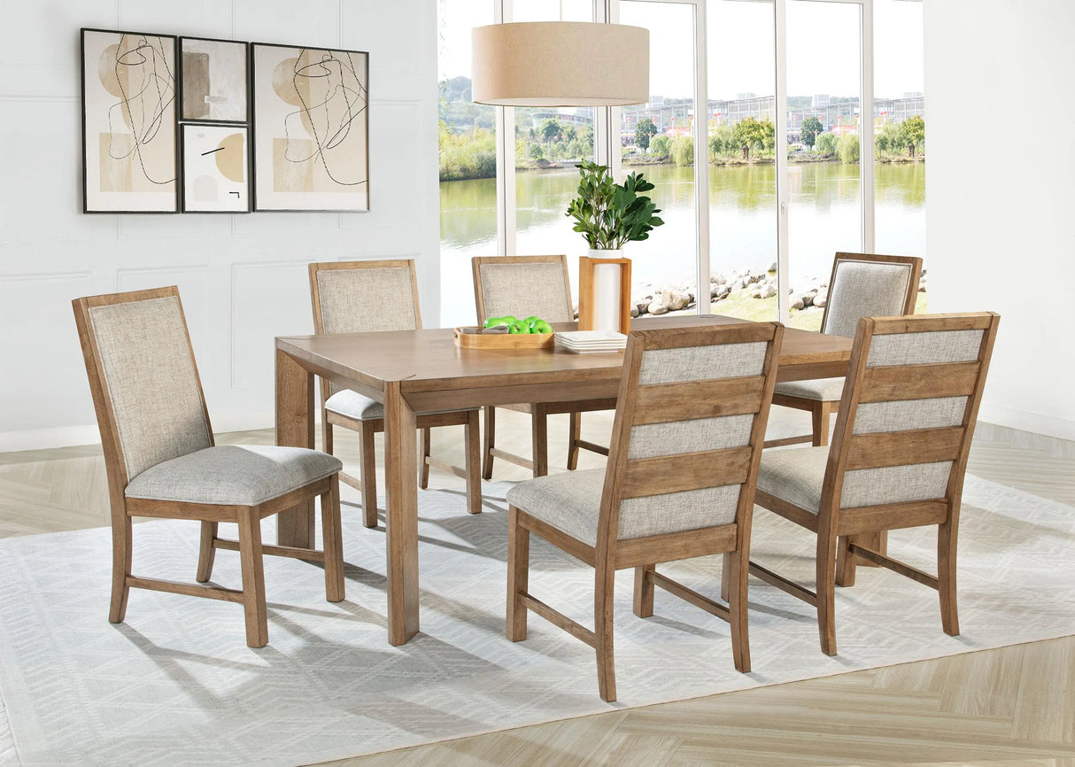 Bruner Natural Brown Rectangular Dining Table by Coaster at Eve Furniture