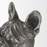 Bruno (Set of 2) 5L x 5W Silver American Bulldog Bookends by Mercana at Eve Furniture