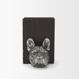 Bruno (Set of 2) Silver American Bulldog Bookends by Mercana at Eve Furniture
