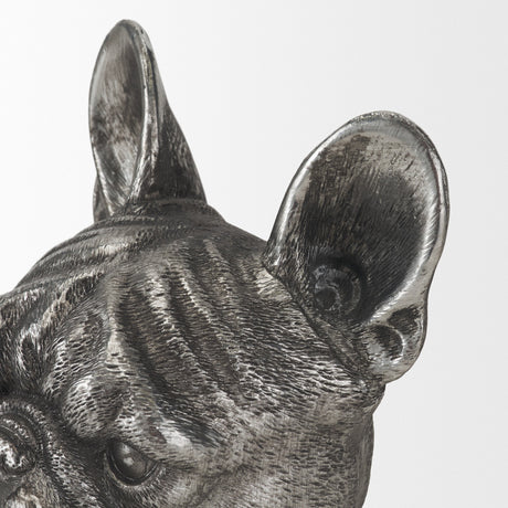 Bruno (Set of 2) Silver American Bulldog Bookends by Mercana at Eve Furniture
