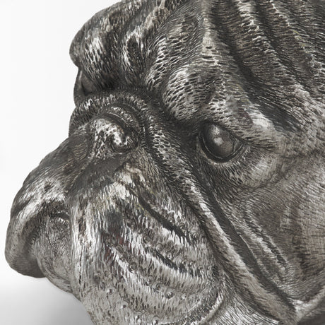Bruno (Set of 2) Silver American Bulldog Bookends by Mercana at Eve Furniture