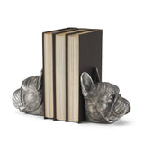 Bruno (Set of 2) Silver American Bulldog Bookends by Mercana at Eve Furniture