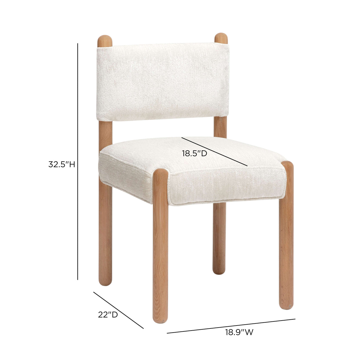 Bruno Thick Performance Chenille Straight Back Dining Chair