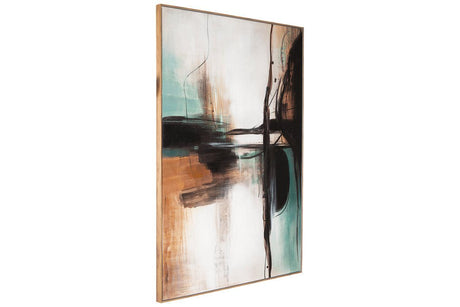 Brunonia Teal/Orange/Black Wall Art by Ashley at Eve Furniture