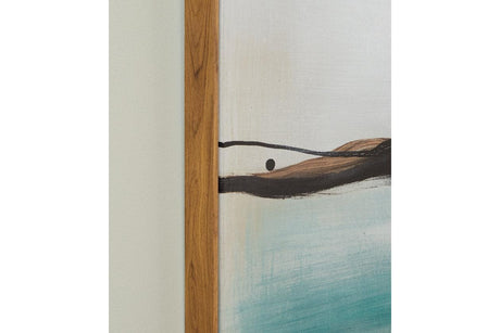 Brunonia Teal/Orange/Black Wall Art by Ashley at Eve Furniture