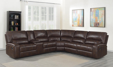 Brunson 3-Piece Upholstered Motion Sectional Brown