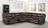 Brunson 3-Piece Upholstered Motion Sectional Brown