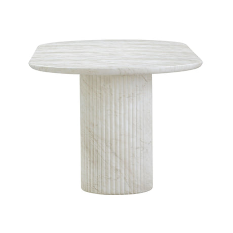 Brut Concrete Patterned Indoor/Outdoor 86" Oval Dining Table by TOV Furniture at Eve Furniture