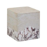 Brut Travertine & Breccia Concrete Indoor / Outdoor Side Table by TOV Furniture at Eve Furniture