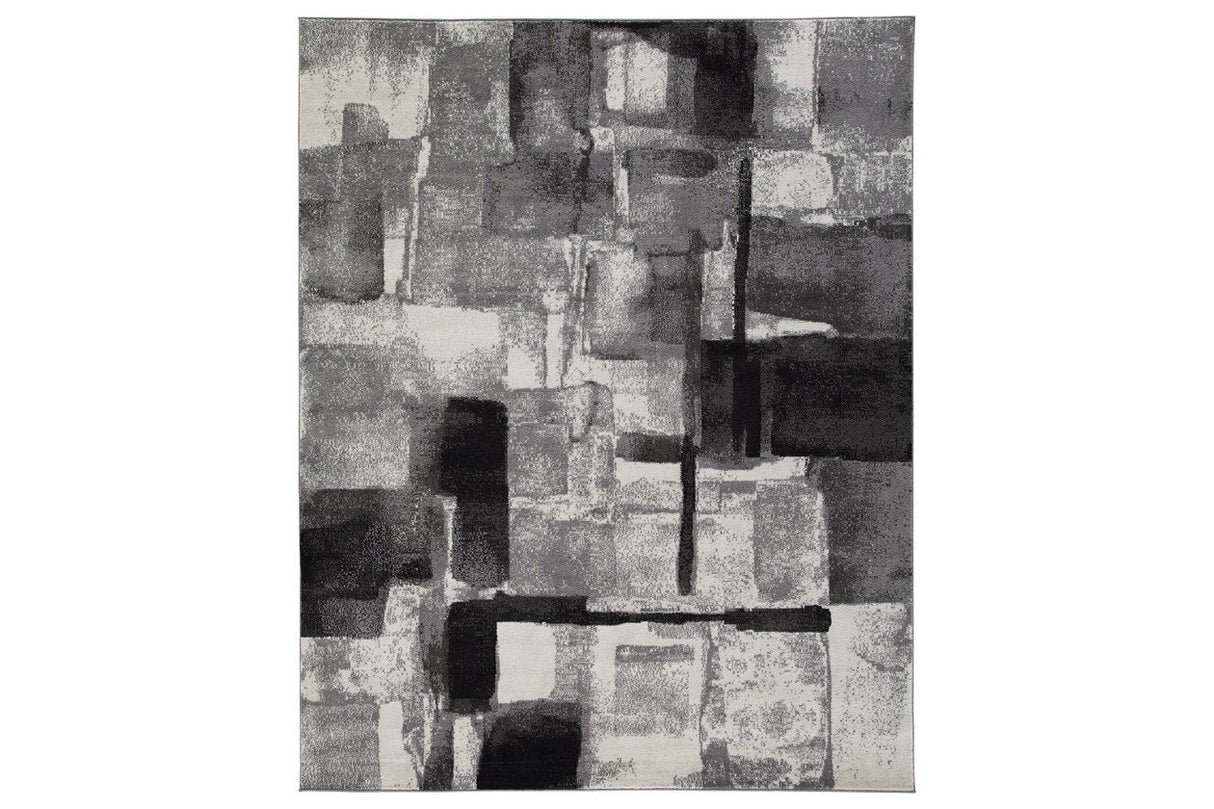 Brycebourne Black/Cream/Gray Medium Rug by Ashley at Eve Furniture