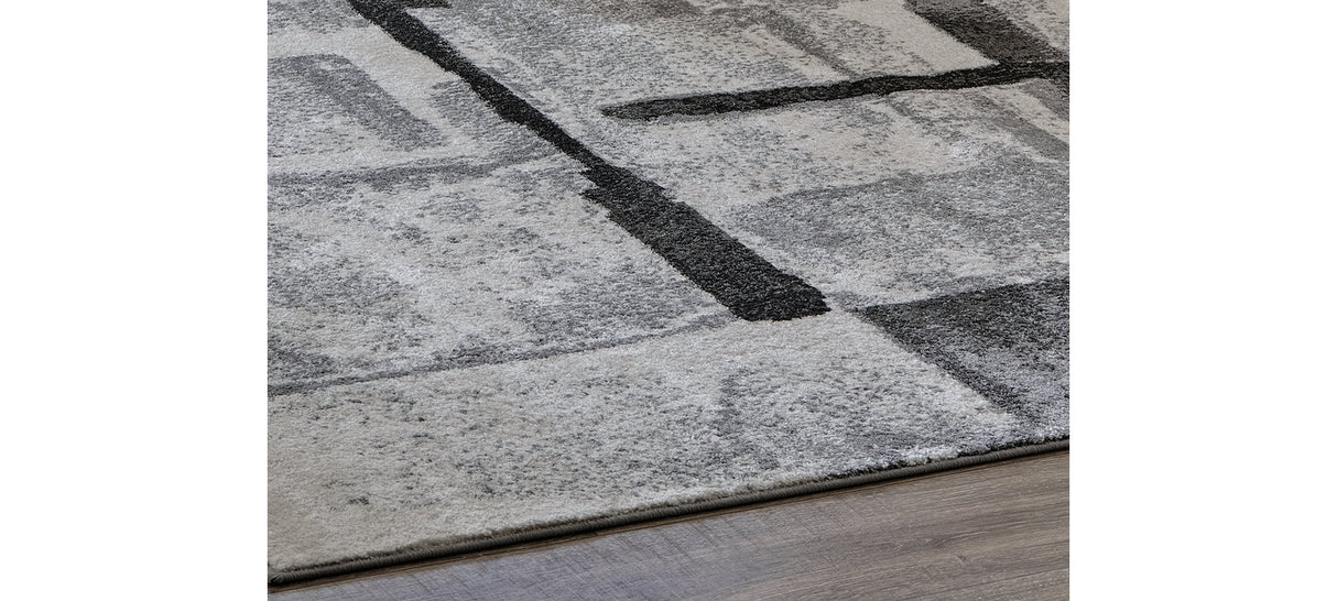 Brycebourne Black/Cream/Gray Medium Rug by Ashley at Eve Furniture