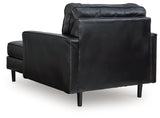 Bryceview Onyx Leather Chaise by Ashley at Eve Furniture