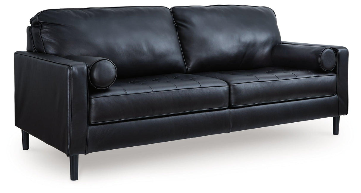 Bryceview Onyx Leather Sofa by Ashley at Eve Furniture