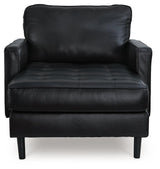 Bryceview Onyx Leather Chaise by Ashley at Eve Furniture