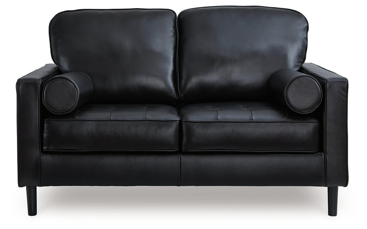 Bryceview Onyx Leather Loveseat by Ashley at Eve Furniture