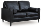 Bryceview Onyx Leather Loveseat by Ashley at Eve Furniture
