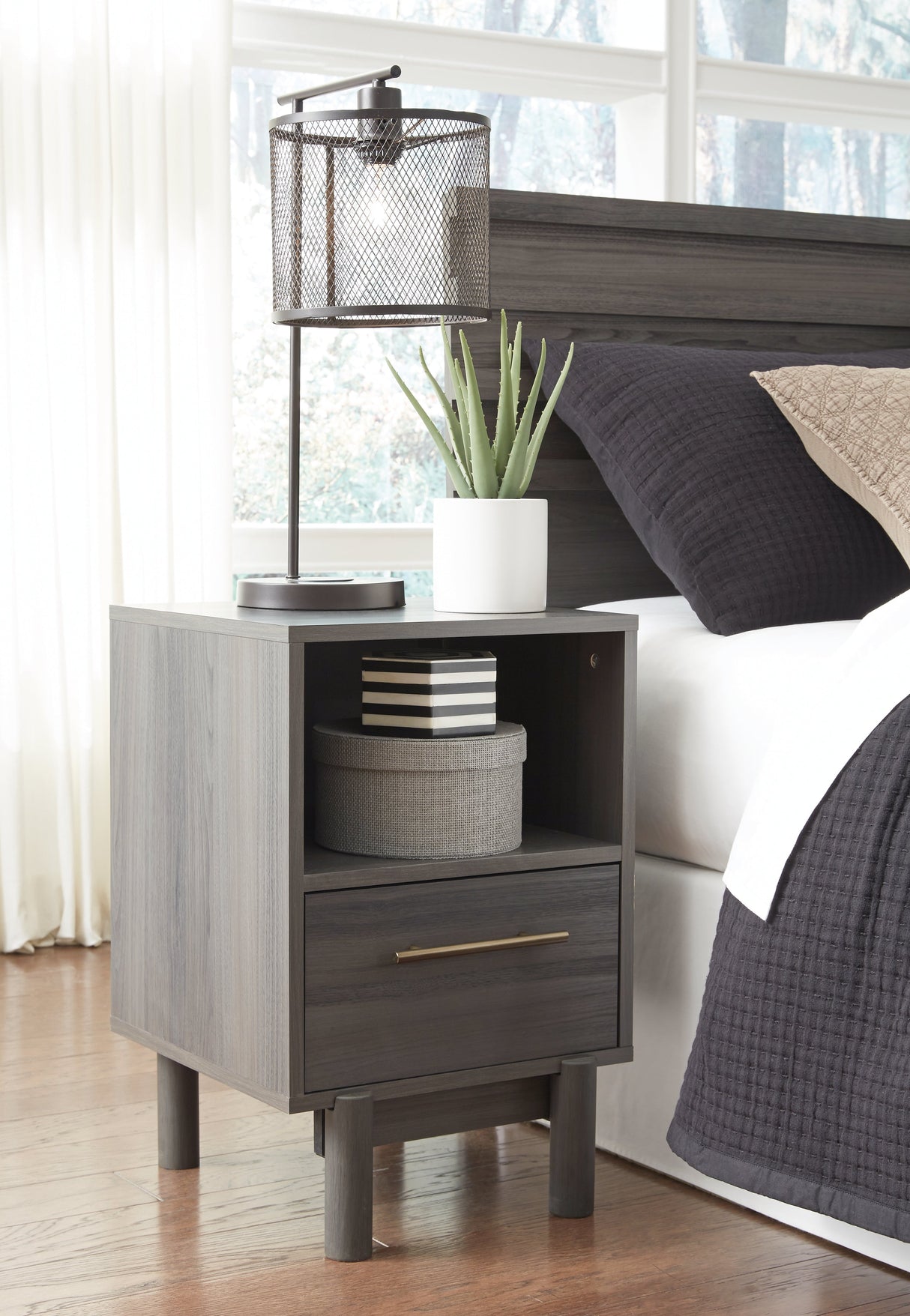 Brymont Dark Gray Nightstand