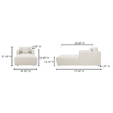 Bryn Oyster Chaise by Moe's Home at Eve Furniture