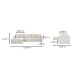 Bryn Oyster Left Sectional by MOES at Eve Furniture