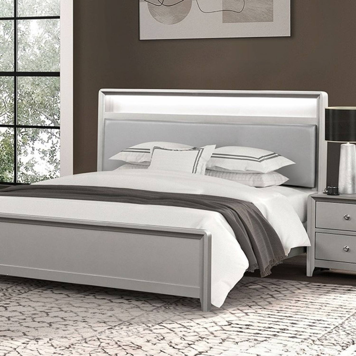 Bryne Champagne 4-Piece Queen Bedroom Set by Furniture of America at Eve Furniture
