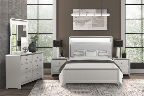 Bryne Champagne LED Queen Bed by Furniture of America at Eve Furniture