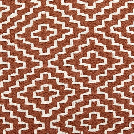 Brynnsen Rust/Ivory Pouf by Ashley at Eve Furniture