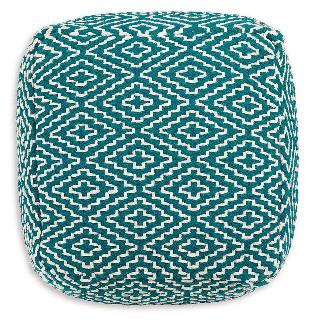 Brynnsen Teal/Ivory Pouf