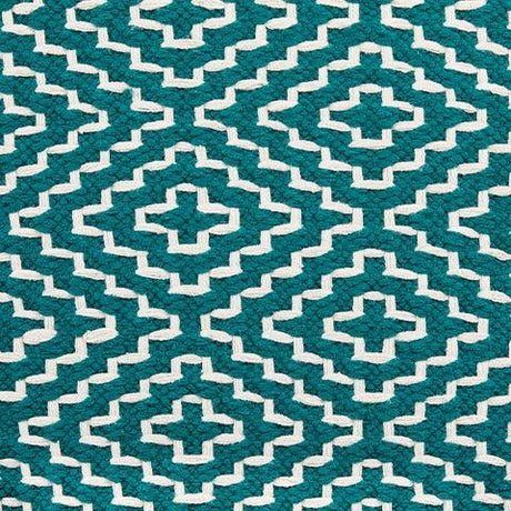 Brynnsen Teal/Ivory Pouf by Ashley at Eve Furniture