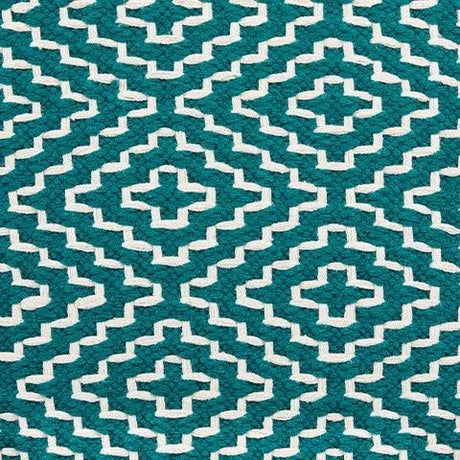 Brynnsen Teal/Ivory Pouf by Ashley at Eve Furniture
