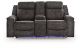 Brysonview Charcoal Reclining Loveseat with Console by Ashley at Eve Furniture