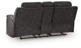 Brysonview Charcoal Reclining Loveseat with Console by Ashley at Eve Furniture