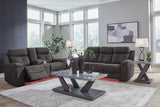 Brysonview Charcoal Reclining Sofa and Loveseat by Ashley at Eve Furniture
