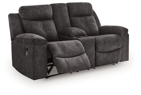 Brysonview Charcoal Reclining Sofa and Loveseat by Ashley at Eve Furniture