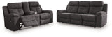 Brysonview Charcoal Reclining Sofa and Loveseat by Ashley at Eve Furniture