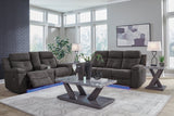 Brysonview Charcoal Reclining Sofa and Loveseat by Ashley at Eve Furniture