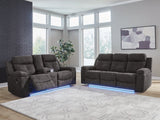 Brysonview Charcoal Reclining Sofa and Loveseat by Ashley at Eve Furniture