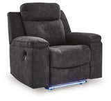 Brysonview Charcoal Zero Wall Recliner by Ashley at Eve Furniture