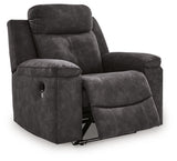 Brysonview Charcoal Zero Wall Recliner by Ashley at Eve Furniture