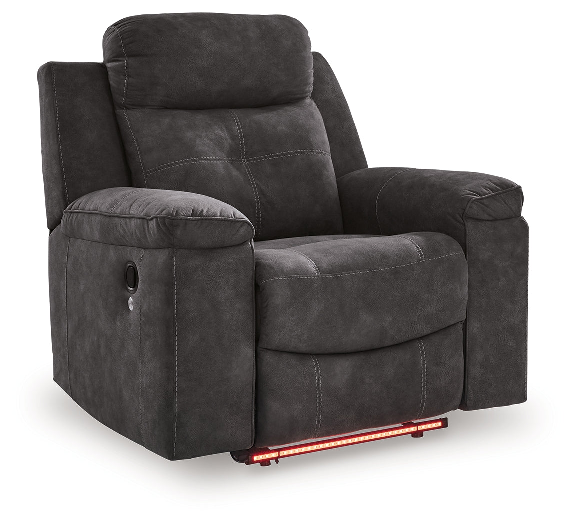 Brysonview Charcoal Zero Wall Recliner by Ashley at Eve Furniture