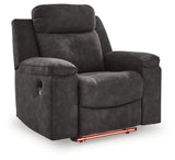 Brysonview Charcoal Zero Wall Recliner by Ashley at Eve Furniture