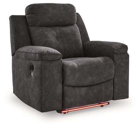 Brysonview Charcoal Zero Wall Recliner by Ashley at Eve Furniture