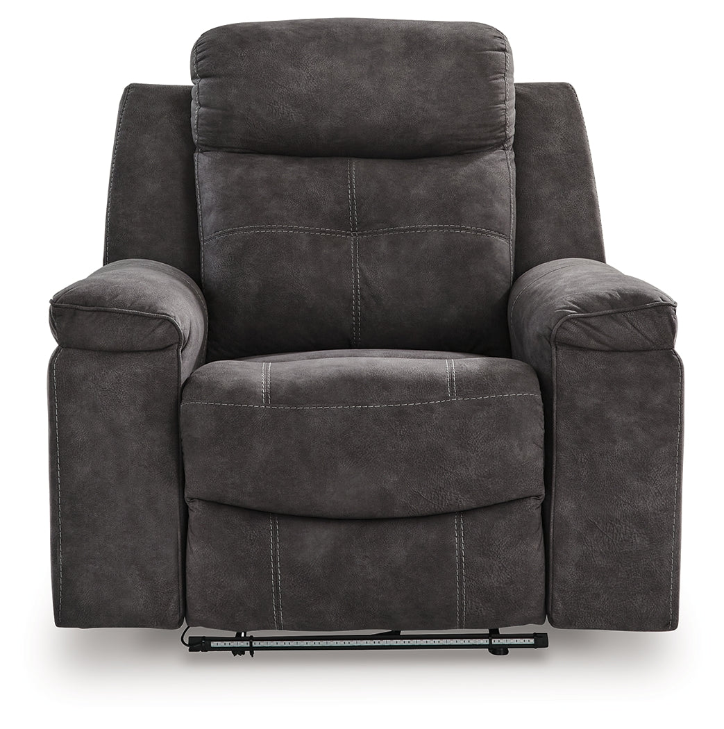 Brysonview Charcoal Zero Wall Recliner by Ashley at Eve Furniture