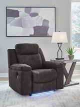 Brysonview Charcoal Zero Wall Recliner by Ashley at Eve Furniture