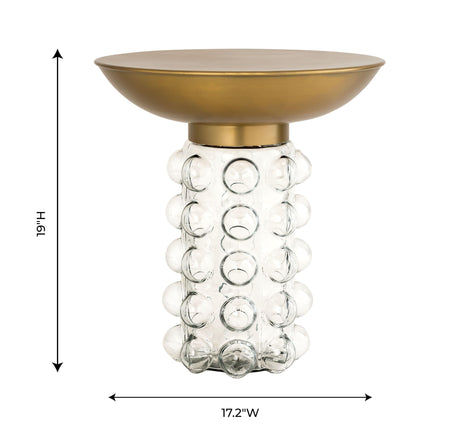 Bubble Glass and Brass Side Table by TOV Furniture at Eve Furniture