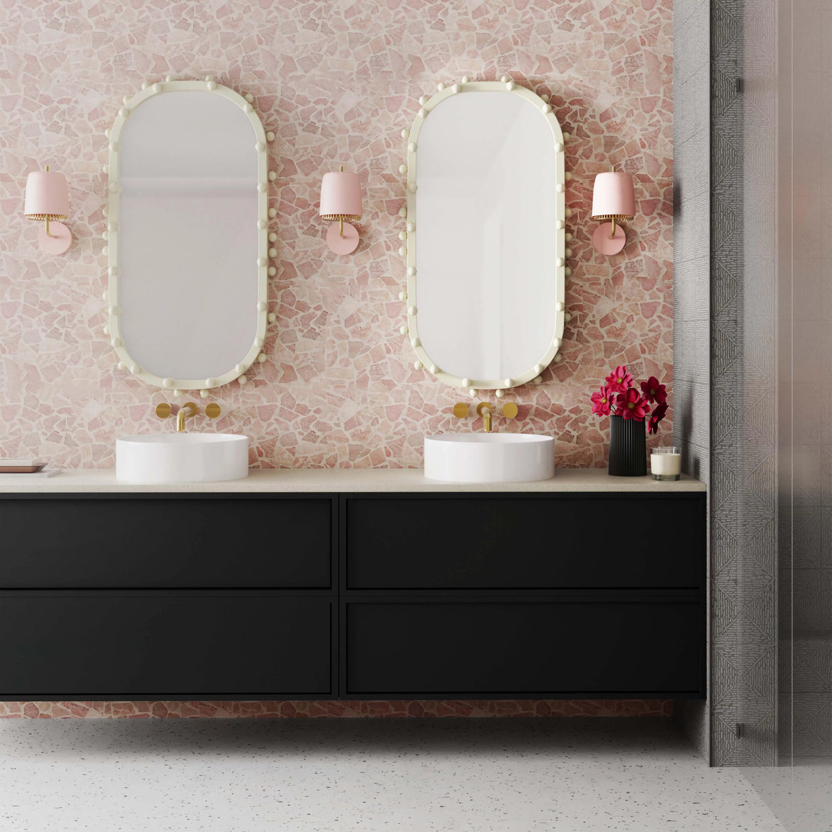 Bubbles Ivory Oval Wall Mirror by TOV Furniture at Eve Furniture