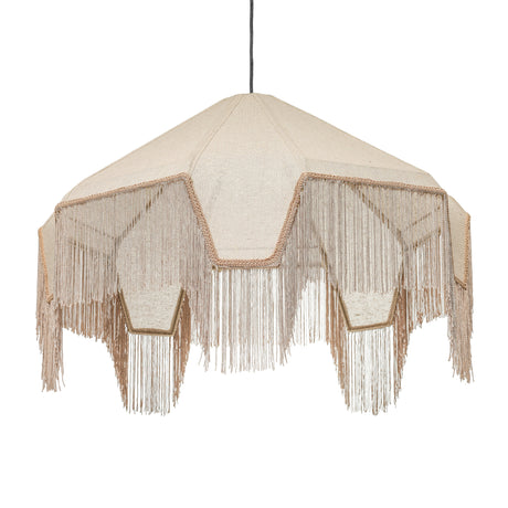 Buchanan Fabric Fringed Angled Pendant Light by TOV Furniture at Eve Furniture