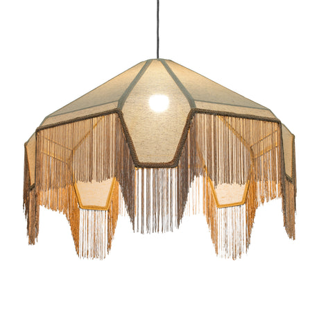 Buchanan Fabric Fringed Angled Pendant Light by TOV Furniture at Eve Furniture